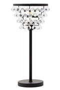 Clear Crystal Table Lamp with Black Metal | Hutchinson
