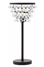 Clear Crystal Table Lamp with Black Metal | Hutchinson