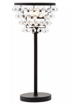 Clear Crystal Table Lamp with Black Metal | Hutchinson
