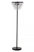 Clear Crystal Floor Lamp with Black Metal | Hutchinson