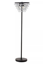 Clear Crystal Floor Lamp with Black Metal | Hutchinson