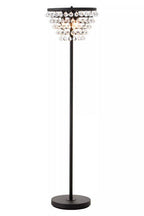 Clear Crystal Floor Lamp with Black Metal | Hutchinson