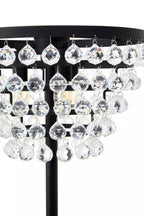 Clear Crystal Floor Lamp with Black Metal | Hutchinson