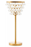 Clear Crystal Table Lamp with Gold Metal | Hutchinson