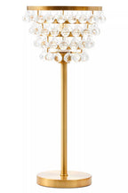 Clear Crystal Table Lamp with Gold Metal | Hutchinson
