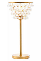 Clear Crystal Table Lamp with Gold Metal | Hutchinson