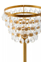 Clear Crystal Table Lamp with Gold Metal | Hutchinson