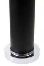Black Snake Leather Effect Table Lamp with Chrome Base | Hanah