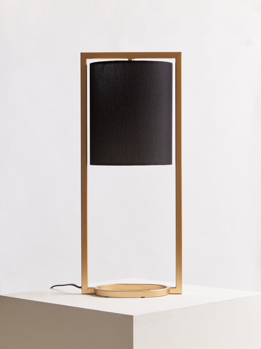 Black Shade with Gold Finish Metal Frame Table Lamp | Lara