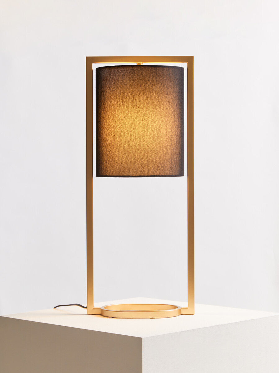 Black Shade with Gold Finish Metal Frame Table Lamp | Lara