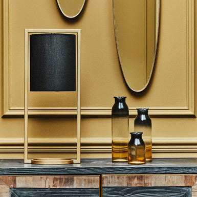 Black Shade with Gold Finish Metal Frame Table Lamp | Lara