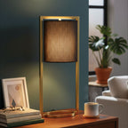 Black Shade with Gold Finish Metal Frame Table Lamp | Lara