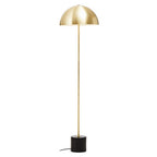 Brushed Brass Floor Lamp with Black Marble Base | Murdoch