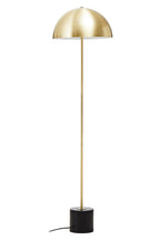 Brushed Brass Floor Lamp with Black Marble Base | Murdoch