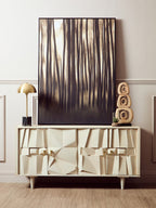 Brushed Brass Table Lamp with Black Marble Base | Murdoch