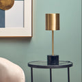 Brushed Brass Table Lamp with Black Marble Base | Palais