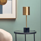 Brushed Brass Table Lamp with Black Marble Base | Palais