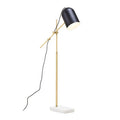 Black and Brass Finish Floor Lamp with Marble Base | Equipoise