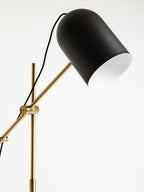 Black and Brass Finish Floor Lamp with Marble Base | Equipoise