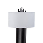Black Table Lamp with White Linen Shade | Impero