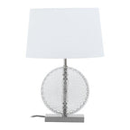 Glass And Brushed Chrome Table Lamp | Zarni