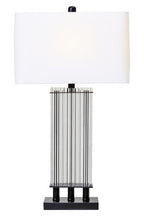 Clear Glass Table Lamp with Matte Black Base | Elana