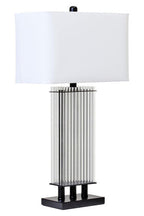 Clear Glass Table Lamp with Matte Black Base | Elana