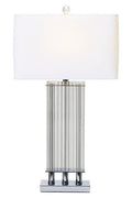 Clear Glass Table Lamp with Matte Silver Base | Elana
