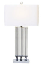 Clear Glass Table Lamp with Matte Silver Base | Elana