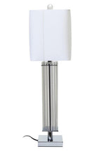 Clear Glass Table Lamp with Matte Silver Base | Elana