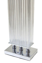 Clear Glass Table Lamp with Matte Silver Base | Elana