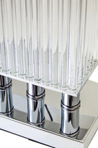 Clear Glass Table Lamp with Matte Silver Base | Elana