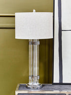 Matte Silver and Ivory Table Lamp | Eman