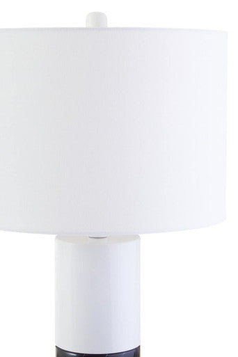 Eben Black and White Marble Table Lamp