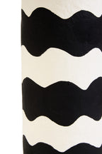 Black and White Curved Stripe Papier Mache Table Lamp | Carta