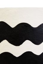 Black and White Curved Stripe Papier Mache Table Lamp | Carta