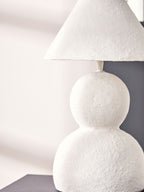White Papier Mache Table Lamp | Carta