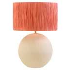 Natural Papier Mache Table Lamp with Rust Raffia Shade | Carta