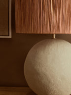 Natural Papier Mache Table Lamp with Rust Raffia Shade | Carta