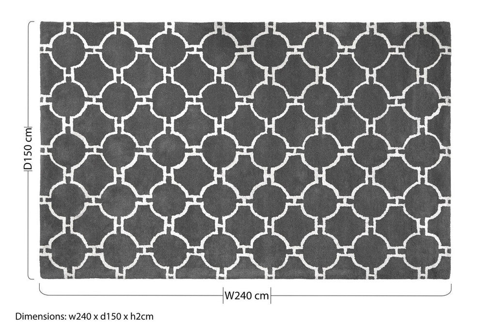 Kensington Townhouse Large Grey Hand Woven Rug | Bosie