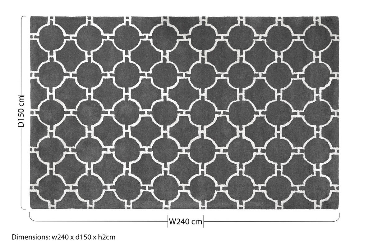 Kensington Townhouse Large Grey Hand Woven Rug | Bosie