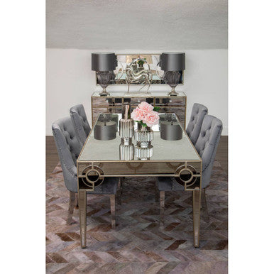 Bosie Large Grey Hair on Leather Chevron Patchwork Rug | Safira