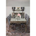 Bosie Large Grey Hair on Leather Chevron Patchwork Rug | Safira