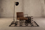 Bosie Large Grey Rug with Black Hair on Leather | Safira