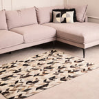 Bosie Small Hair on Leather Chevron Patchwork Rug | Safira