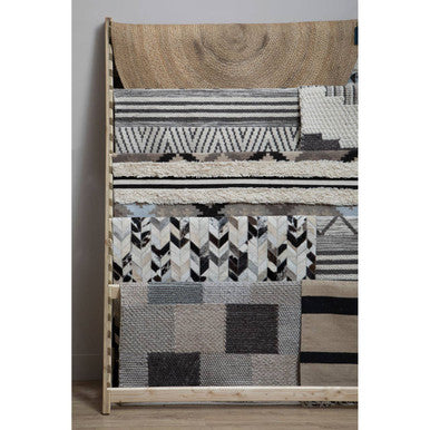 Bosie Small Hair on Leather Chevron Patchwork Rug | Safira
