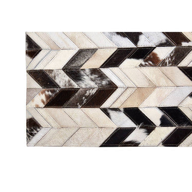 Bosie Small Hair on Leather Chevron Patchwork Rug | Safira