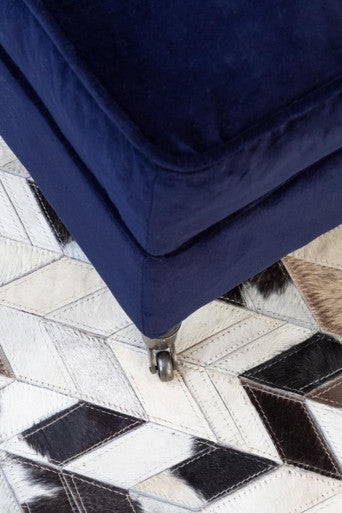 Bosie Large Hair on Leather Chevron Patchwork Rug | Safira