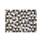 Bosie Small Hair on Leather Hexagon Patchwork Rug | Safira