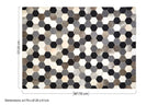 Bosie Small Hair on Leather Hexagon Patchwork Rug | Safira
